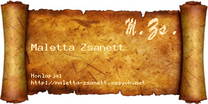 Maletta Zsanett névjegykártya